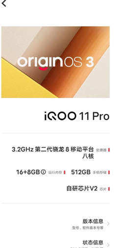 iqoo11pro关于手机截图详情